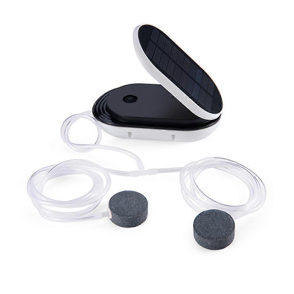 酸素エアポンプソーラーパワーポータブル15x13x5cmブラック水槽と水族館用互換性1セット