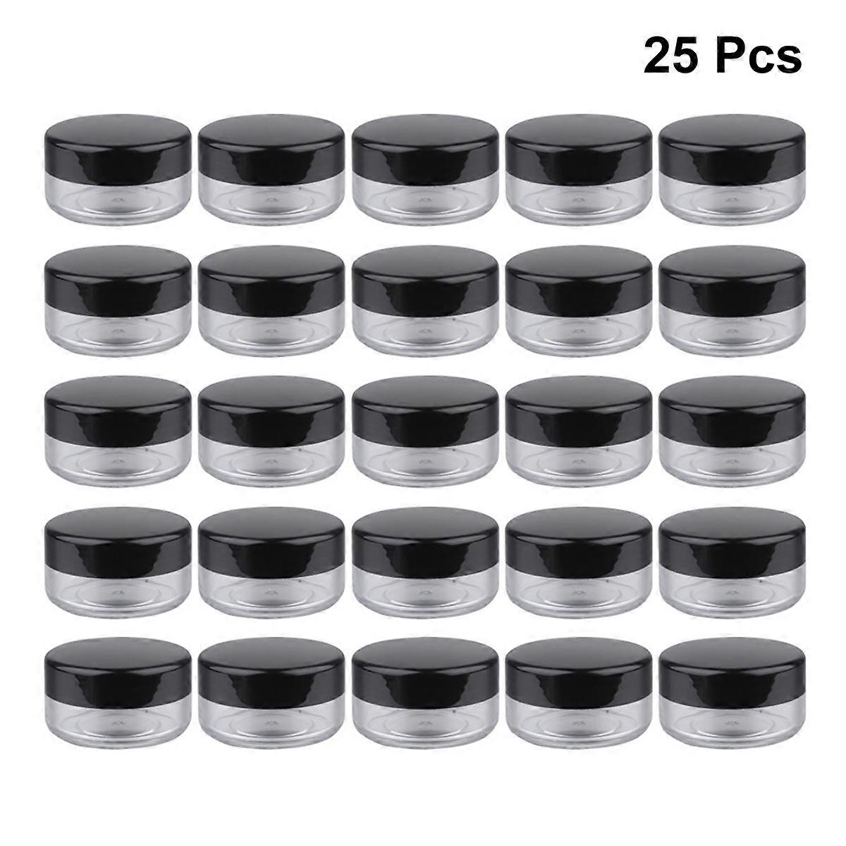 Lotion Travel Container Mini Cream Storage Boxes Portable Design For Makeup Case Black 4x4x2cm Preventing Leakage 25Pcs
