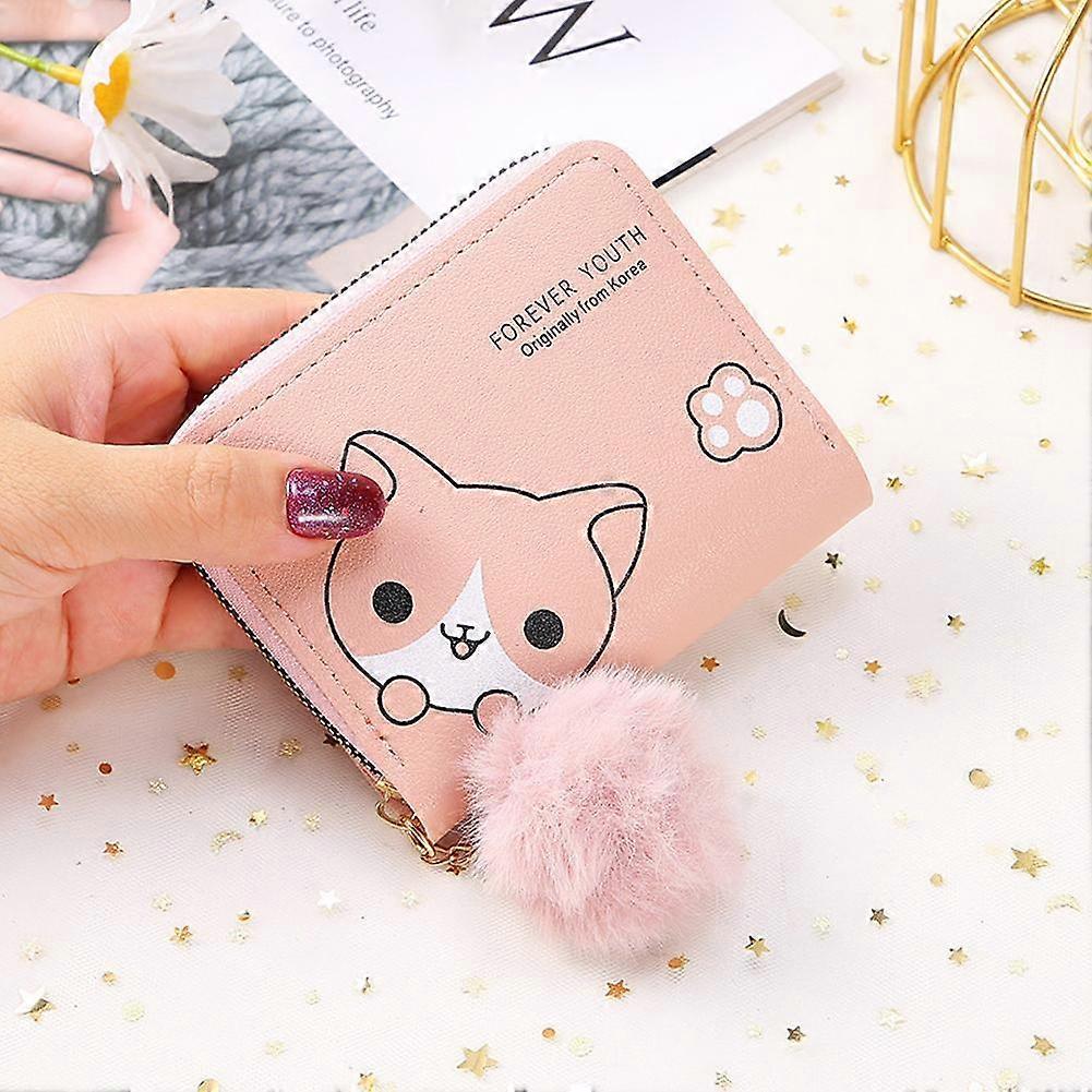 Cute Dog Design PU Wallet with Zipper Compartment for Coins Cards and IDs Fashionable and Durable Accessory for Daily Use