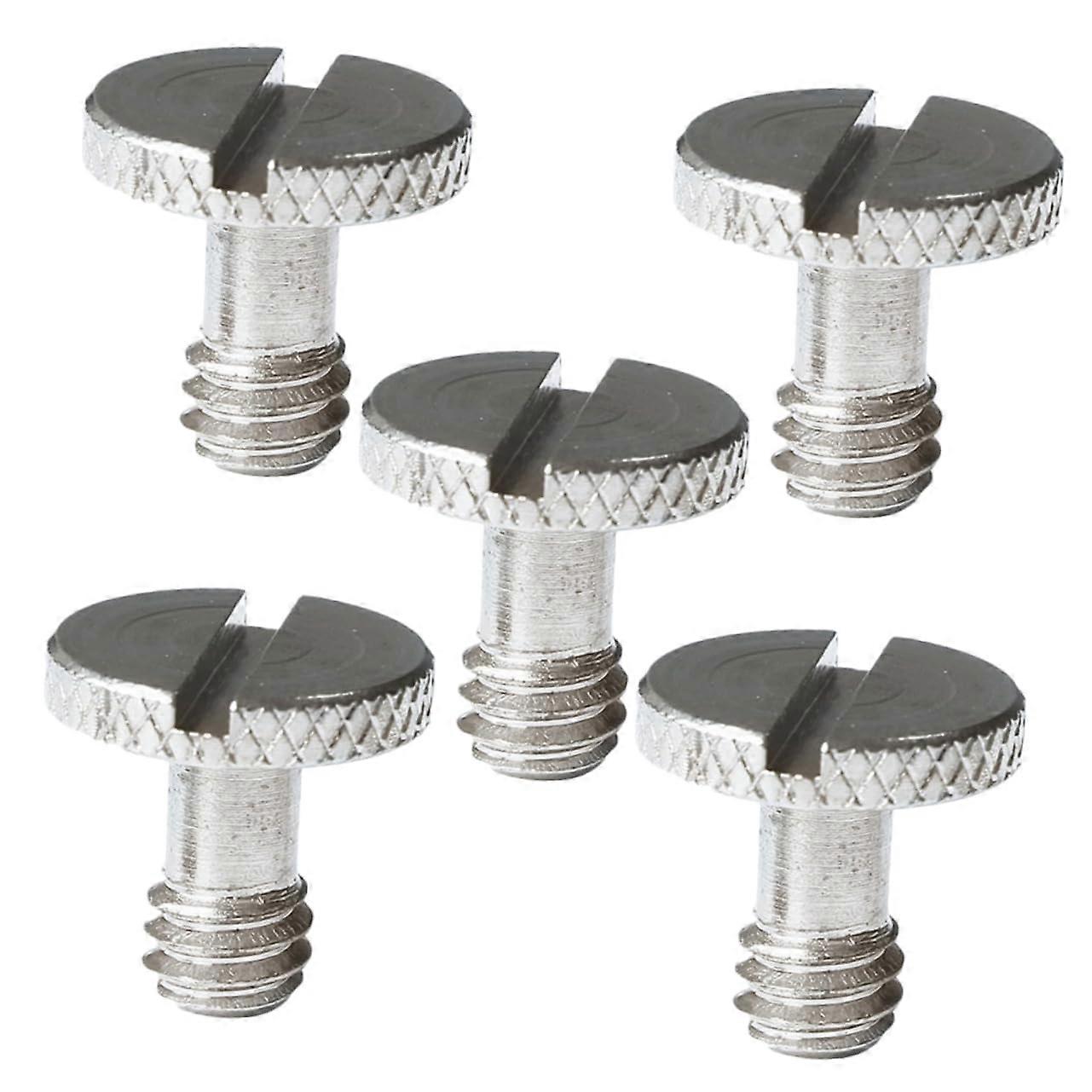 Camera Mounting Screws 5pcs 1/4' Quick Release Adapter For Tripod Universal Joint Light Stand Silver Finish