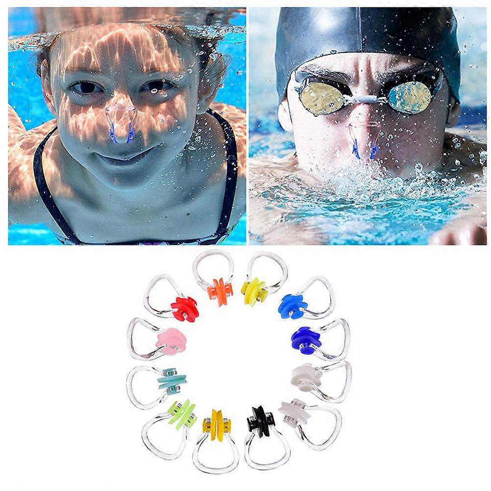 Swimming Accessories Nose Clips Comfortable Design Non-toxic Material Water Sports 12Pcs