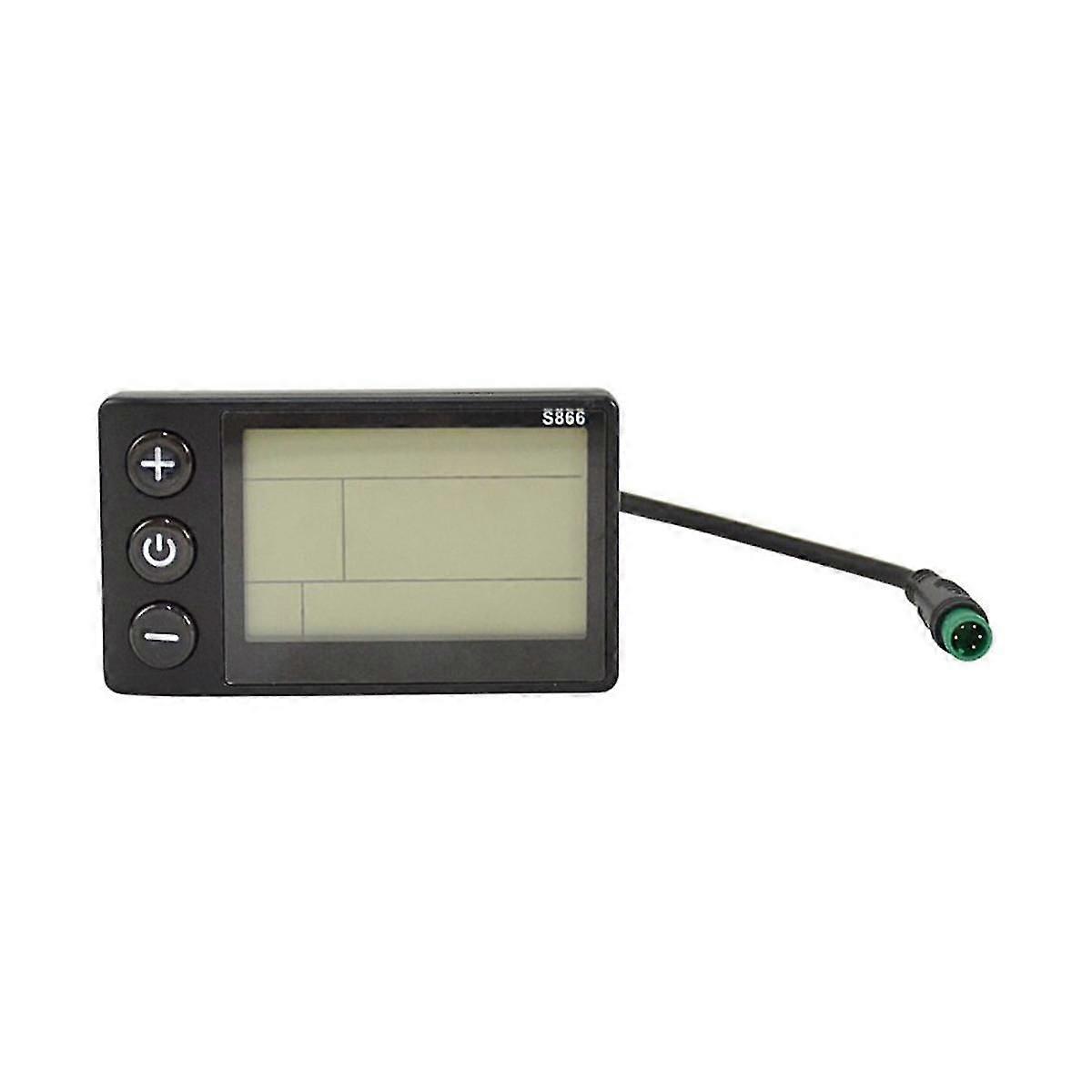 S866 Bici Elettrica Lcd Display E-bike Scooter Elettrico Display Meter Pannello di Controllo Con Impermeabile-hy Nero