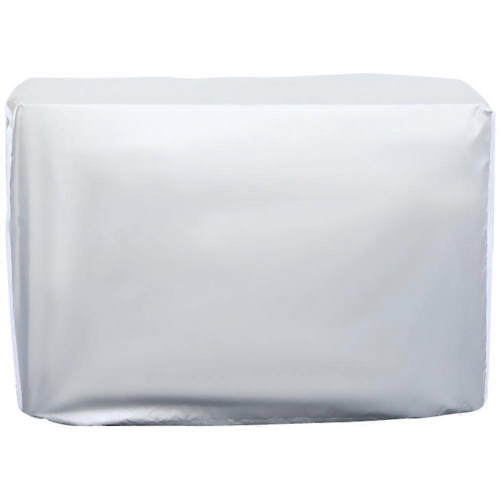 Ac Covers For Outside Dustproof Air Conditioner Cover Polyester Silver Rectangular Shape Outdoor Protector 1Set