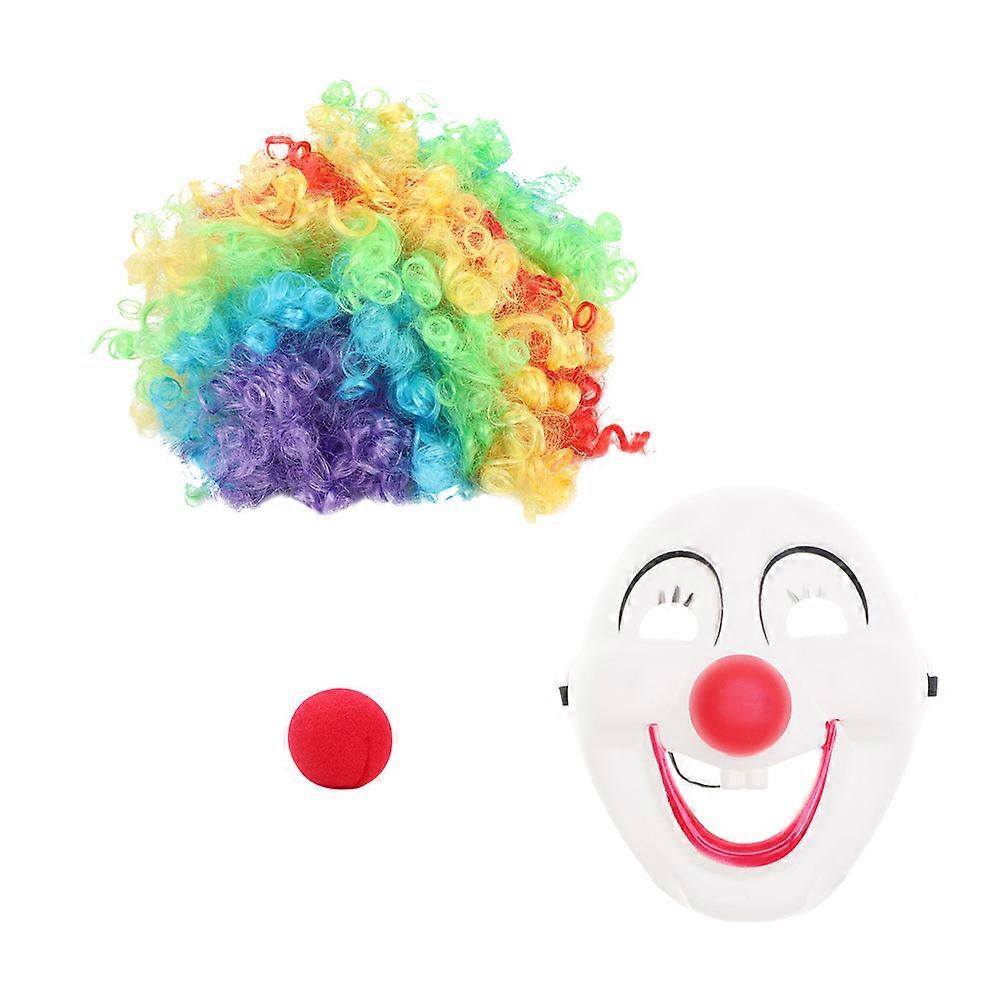 Circus Party Mask Clown Dress Up Kit Smiling Face Entertainment Adults Halloween 1Set
