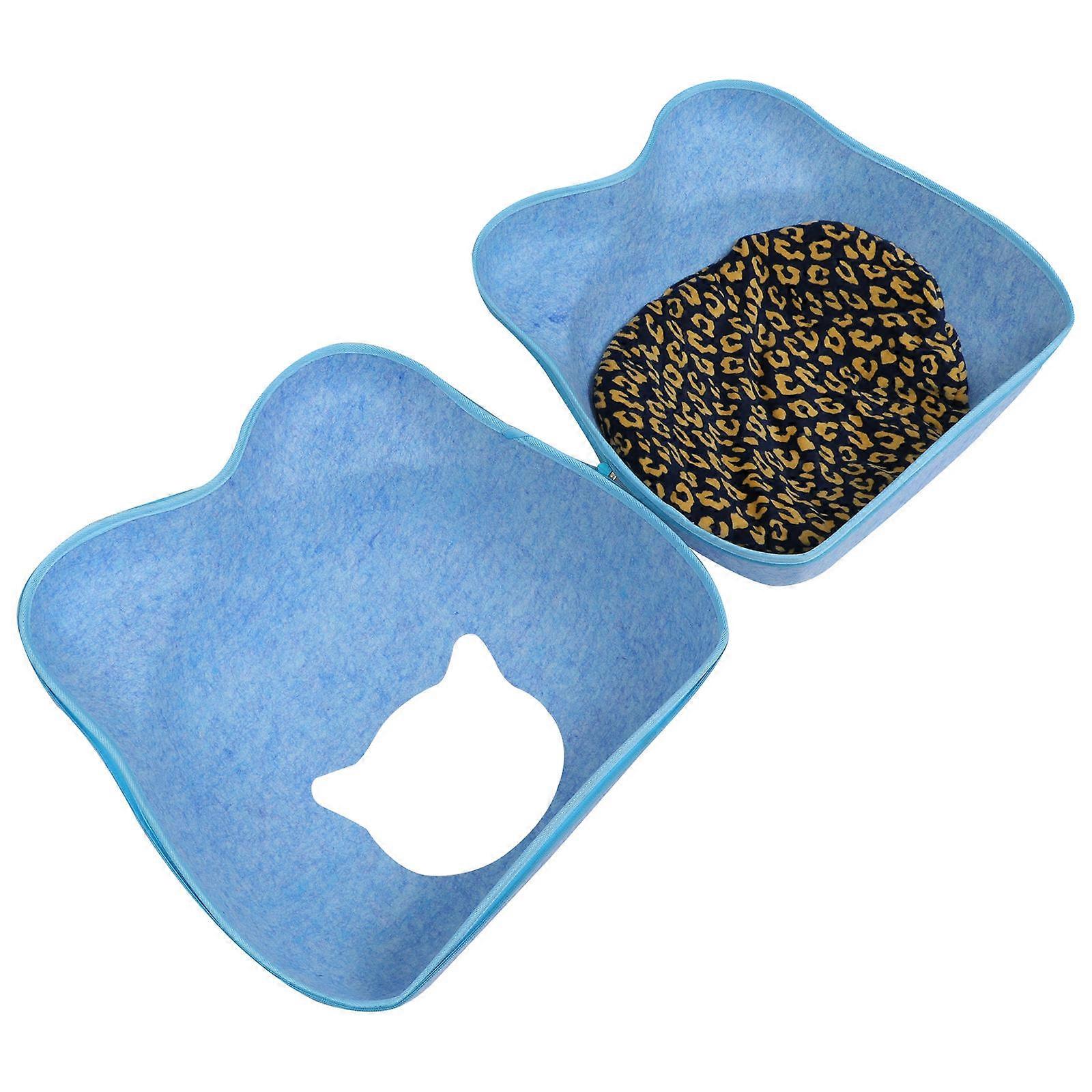 Cute Cat Beds Adorable Cat Design Felt Cat Nest Bed Indoor Use 45X47X30CM Nest Design 1Set
