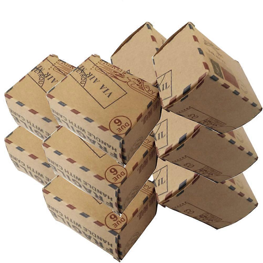 40 pcs Delicate Vintage Kraft Paper Mail Box Vintage Candy Box for Storage Use (Empty Box Without Adornment)