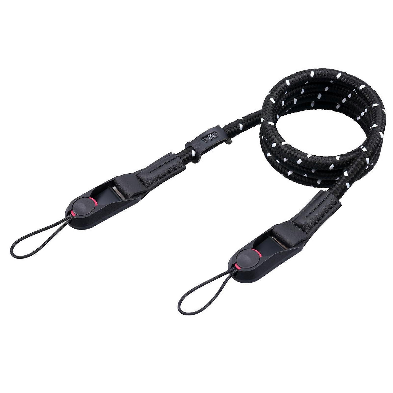 Camera Strap Climbing Rope Camera Shoulder Strap with Quick Release System Carry Strap for SLR DSLR Digital or Mirrorless Camera, black white