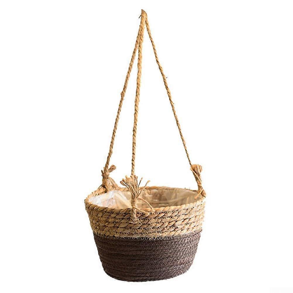 Elegantly Crafted Grass Basket for Displaying Your Favorite Flora (Curry Colour)'