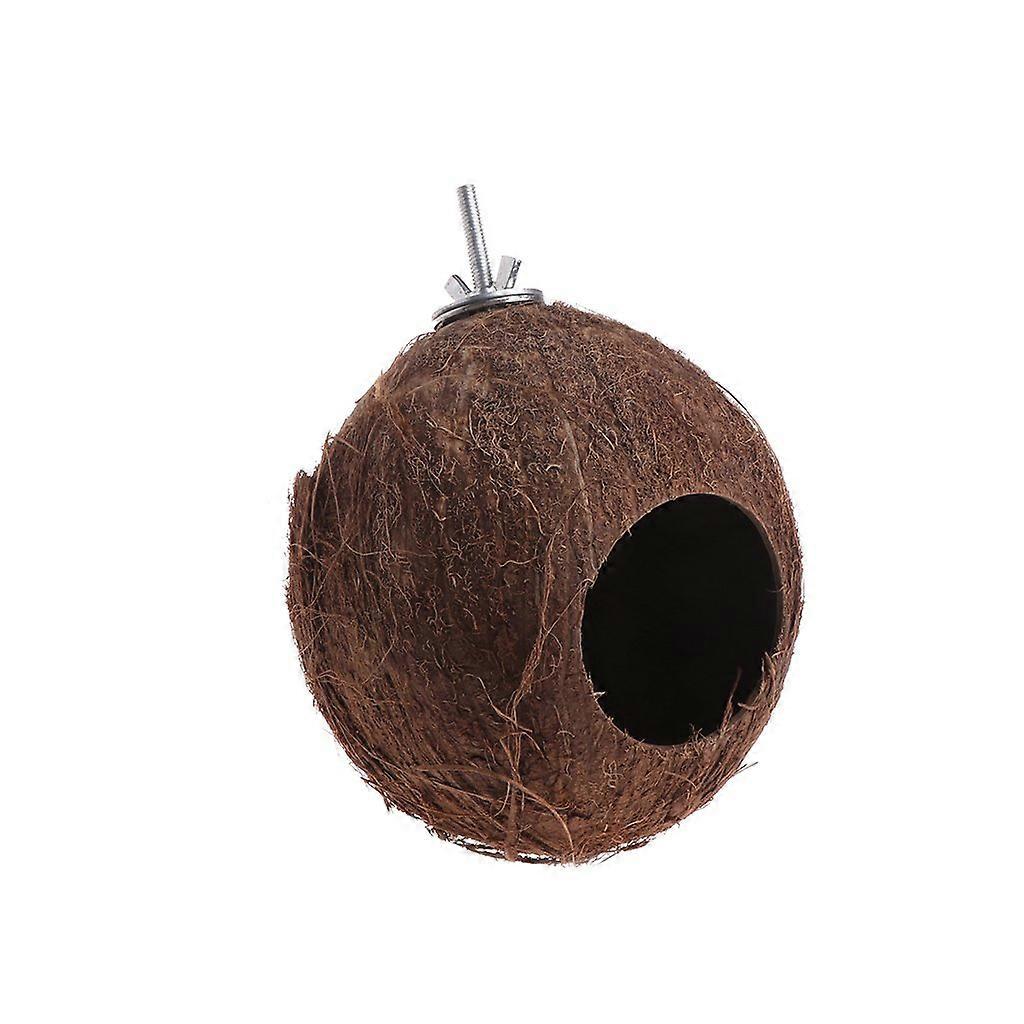 2.4Inch Hole Bird Nest Shell, Parakeet Nesting House, Natural Hideout Cage Toy for Birds