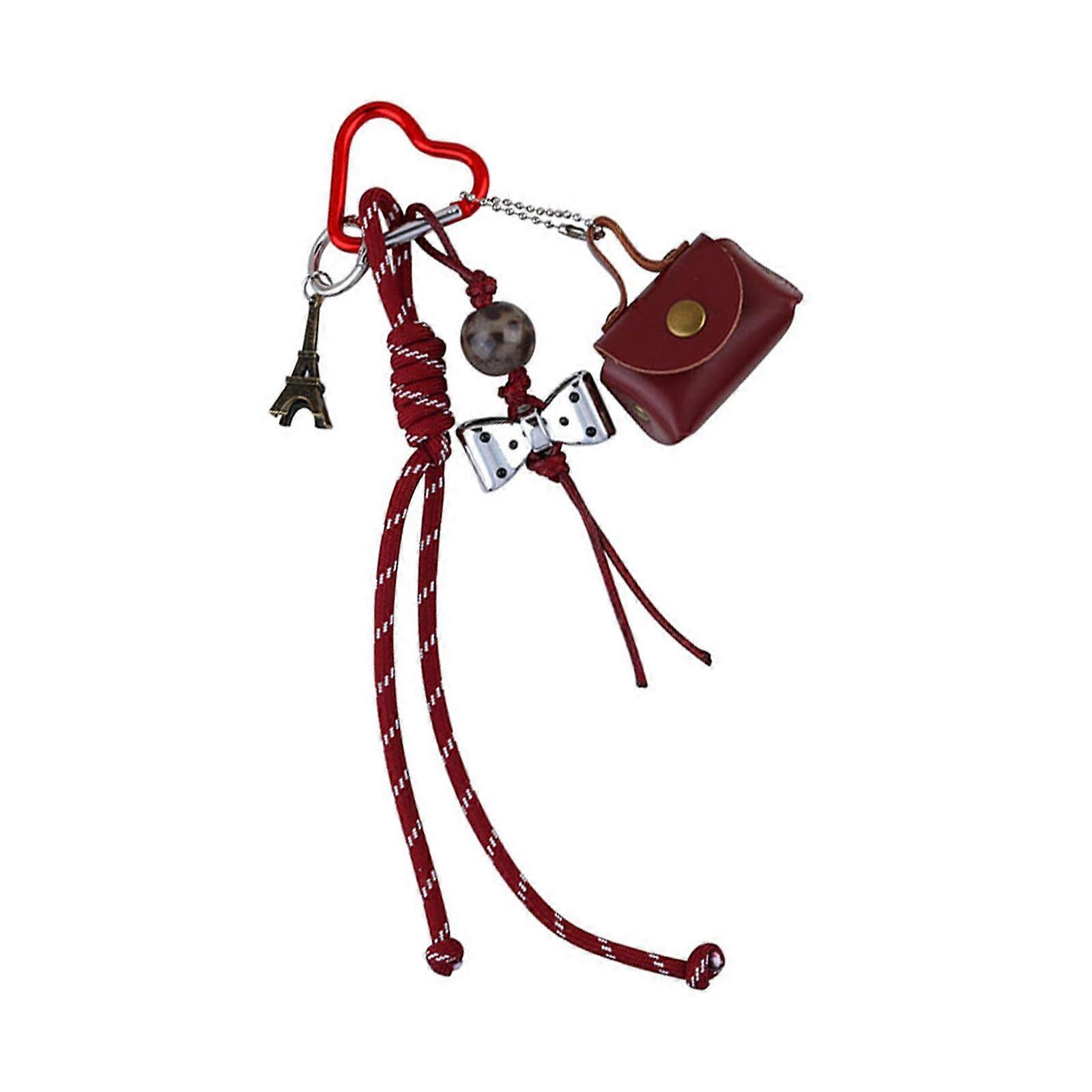 Keychain Wallet Pendant With Leather Holder, Model Q1724, Size 3, Bag Charm