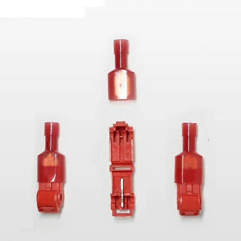 50PCS Red 0.3mm1mm Red Wire Terminals T Type Quick Splice Crimp Terminal Cable Wiring Connector Cable Clamp