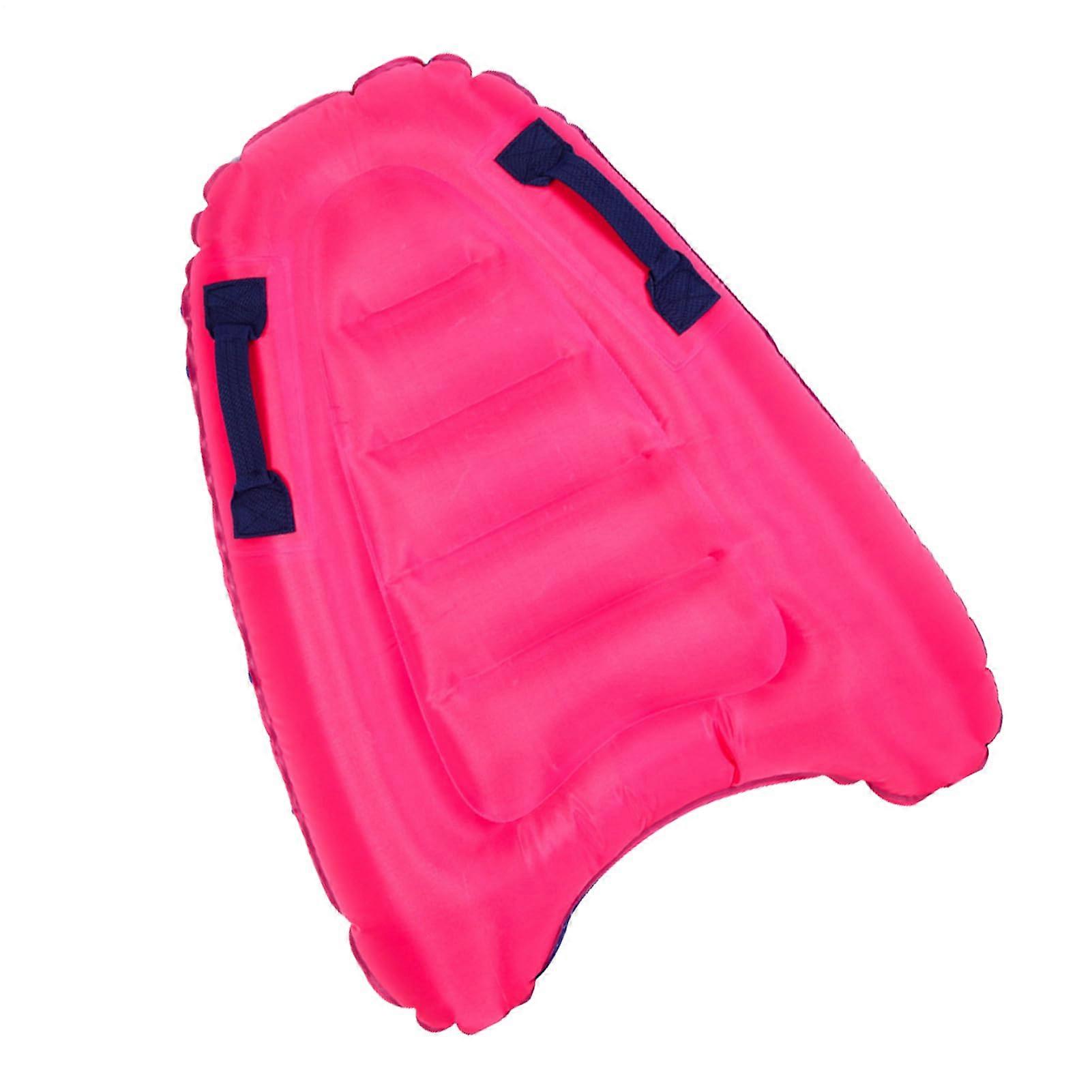Inflatable Surfboard Pool Float with Handles and Straps - Portable Swimming Toy for Pools, Pink Color, Multi-Functional Design