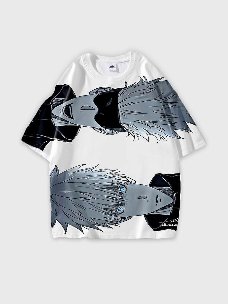 T-shirt round neck Character Pattern loose short sleeve P3422