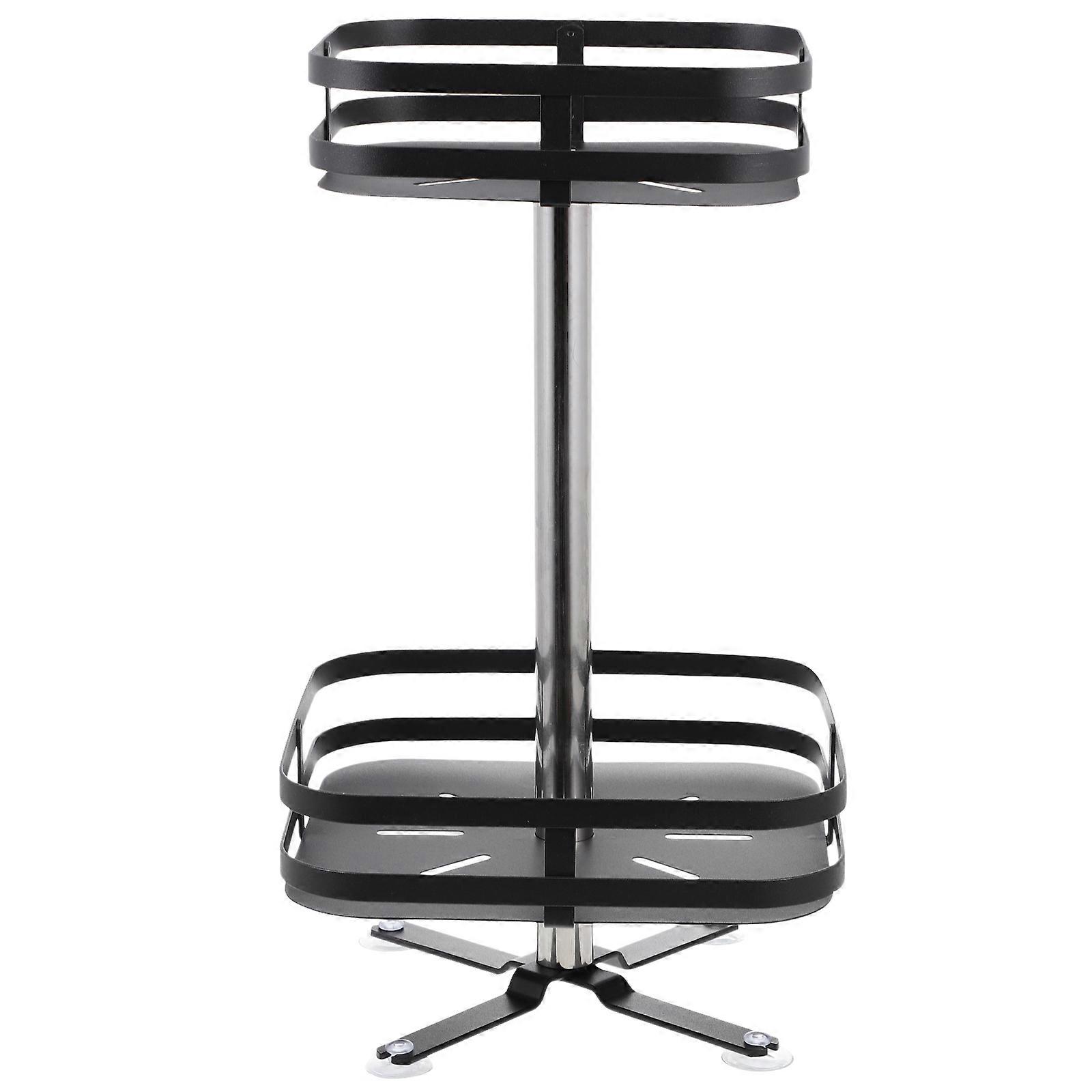 Organizing Spice Storage Rack For Cookers 43.5X24X24CM Black Rotating Design Featuring 1Pcs
