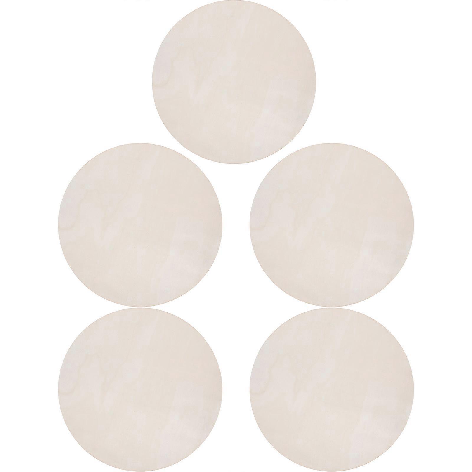 5pcs Unfinished Wooden Craft Circles Discs for DIY Art Projects, Home Decor & Handicrafts – Versatile Natural Wood for Creative Uses