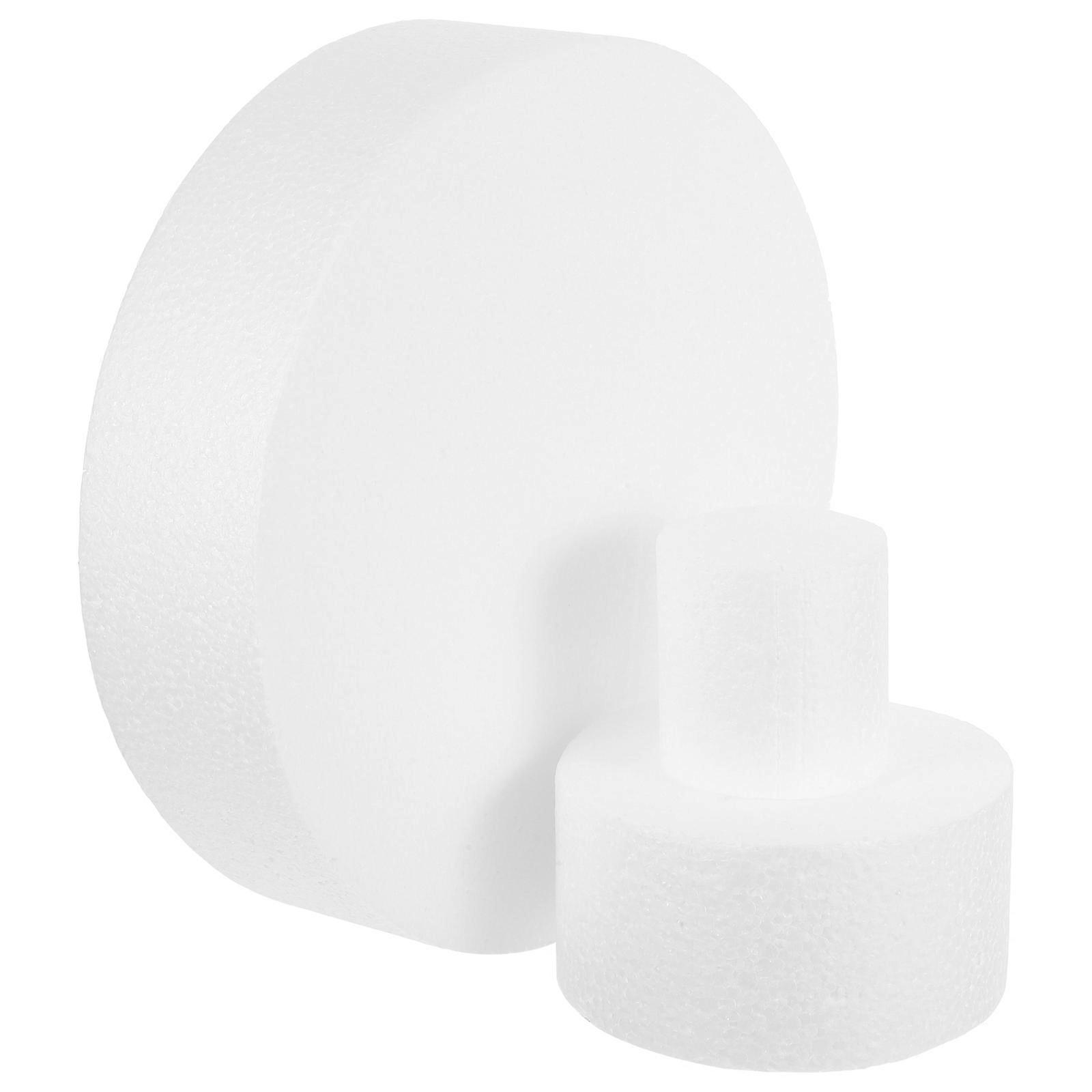Foam Cake Dummy for Fondant Icing Practice Reusable Round Model for Decorating Photography Party Display White Classic Round Shape