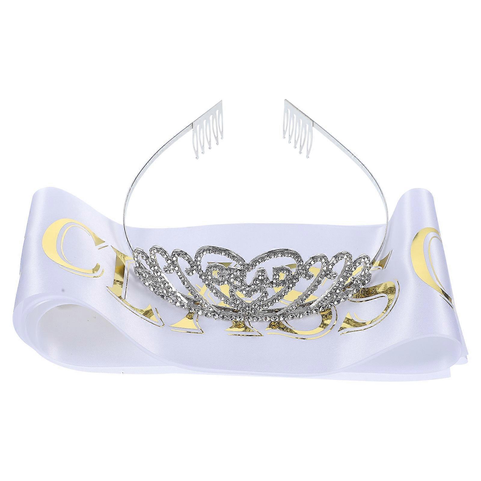 Graduation Sash Tiara of 2023 Celebration Accessory Assorted Color 160x9.5cm Photo Prop 1 Set