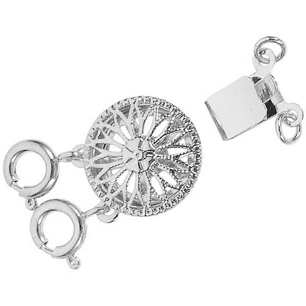 Silver Layering Necklace Separator Clasp Ring Connector for Layered Jewelry Making Easy to Use Design for Beautiful Multi Layered Looks