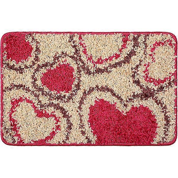 Heart-patterned Valentine's Day doormat, non-slip washable floor mat