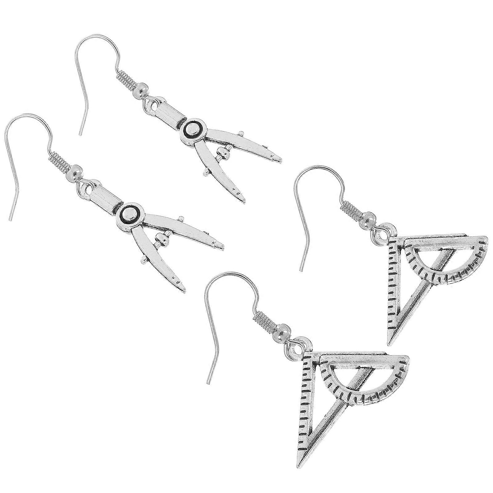 Architect Earrings 2Pairs Silver Unique Earrings for Versatile Styling and Decor Use