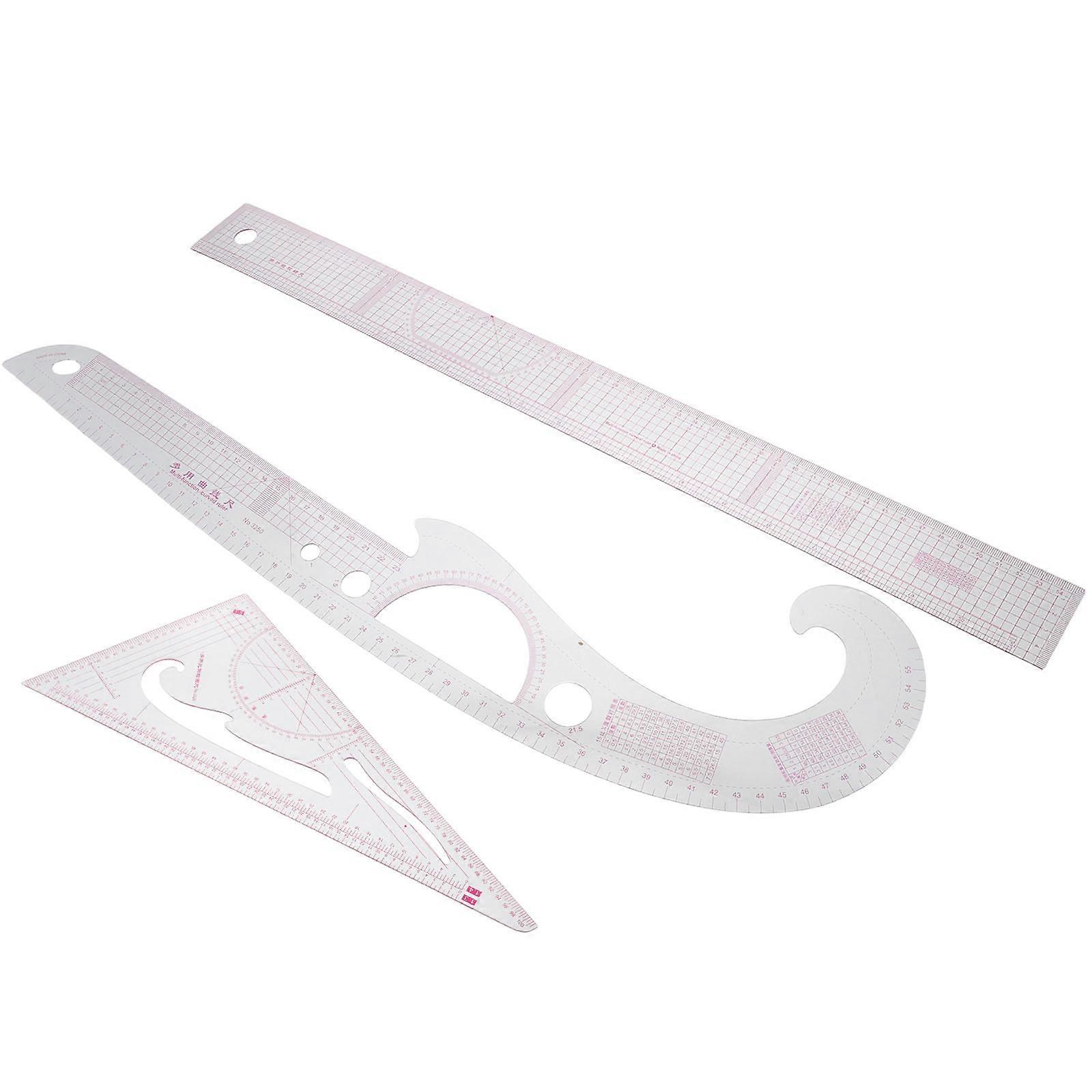 3pcs Tailor Patchwork Stitching Ruler French Curved Sewing Rulers for Quilting and Sewing Pattern Rulers