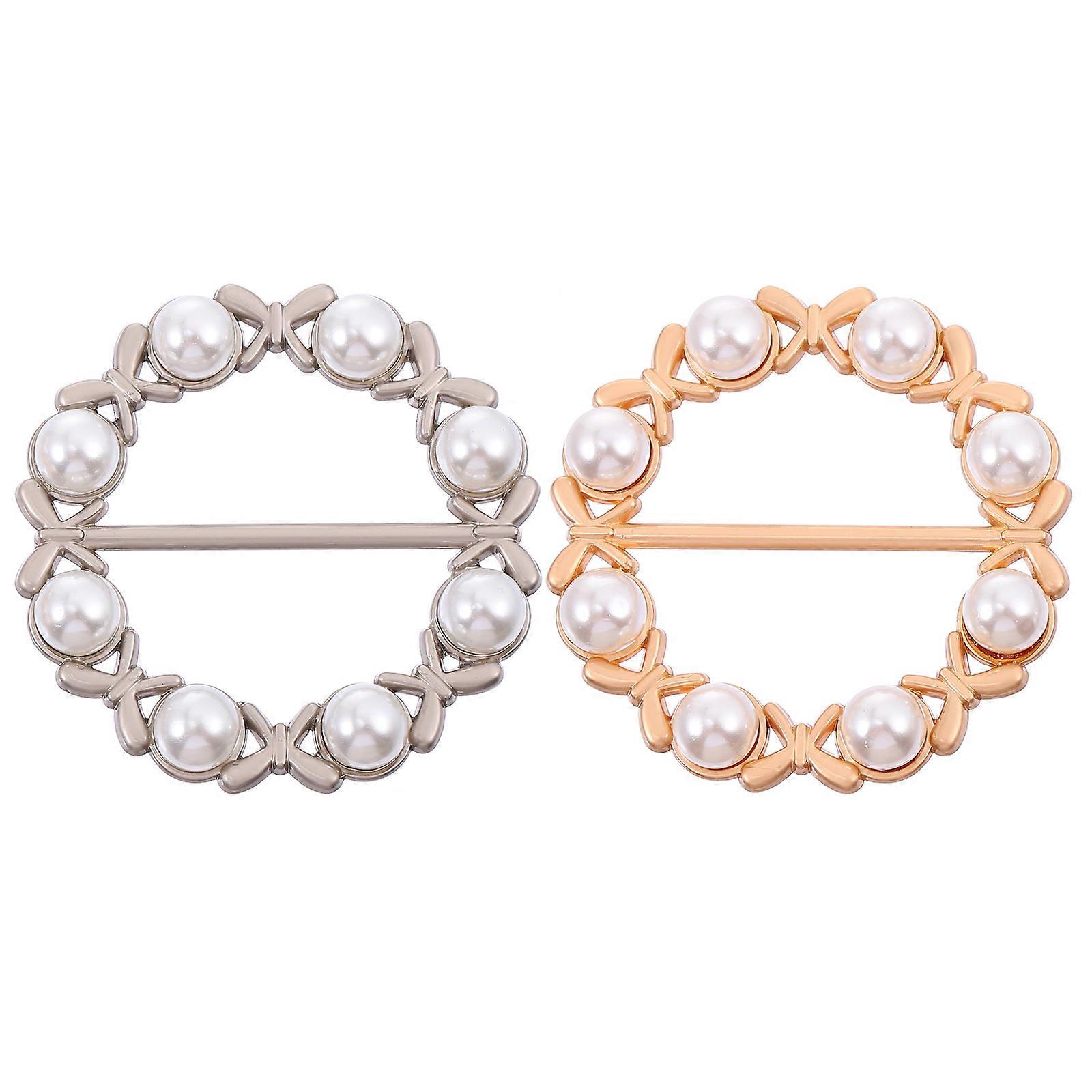 Alloy Clasp Clothes Ornament for Various Occasions Round Shape 4.5X4.5X0.7CM Attractive Design 2Pcs