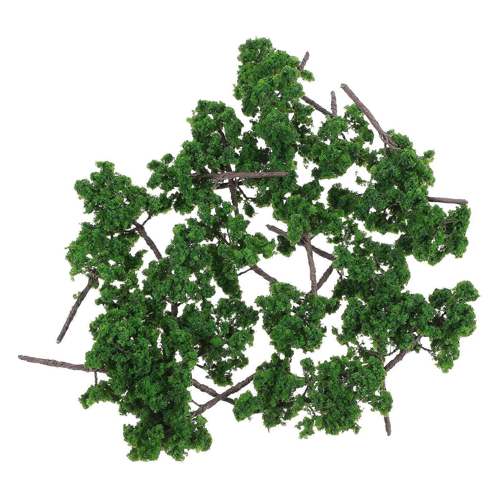 25pcs Green Miniature Landscape Model Trees Set for Scenery, Diorama, and DIY Train Layout Decoration – Plastic Material, Assorted Heights