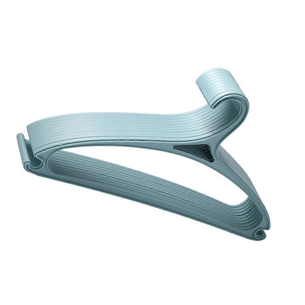 Heavy Duty Plastic Hangers Non-Slip Storage Hanger Simple Style 10Pcs Blue