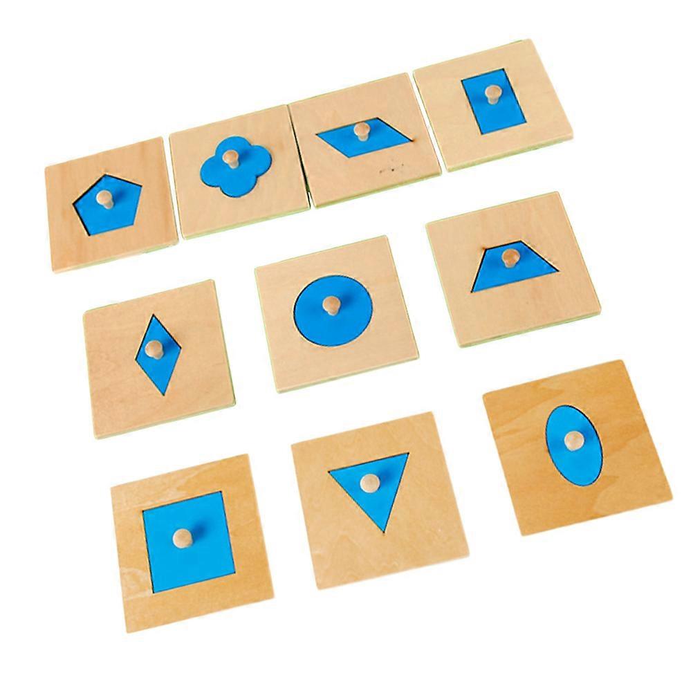 Geometry Learning Shapes Toys For Children Early Childhood Education Approx 7.5 X 7.5 X 0.7Cm Color Recognition 10Pcs