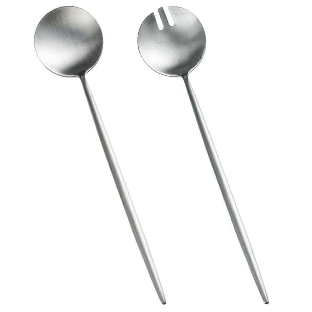 Reusable Dessert Spoon Set of 1 Convenient Salad Fork Ergonomic Design 29x6cm Titanium for Parties