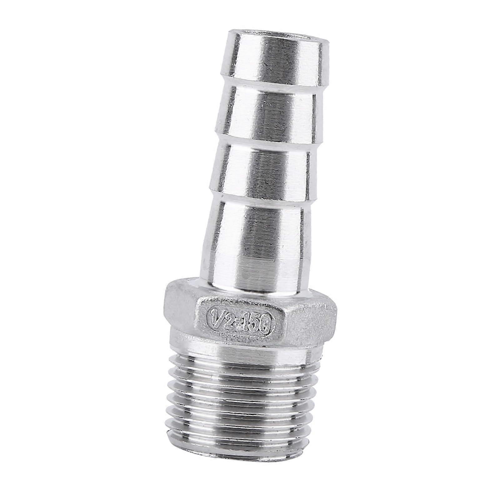 Hose nipple adapter, stainless steel hose connector, hose connection fitting, pipe fitting, hose nipple, fuel line for air line (3/8''*15mm)