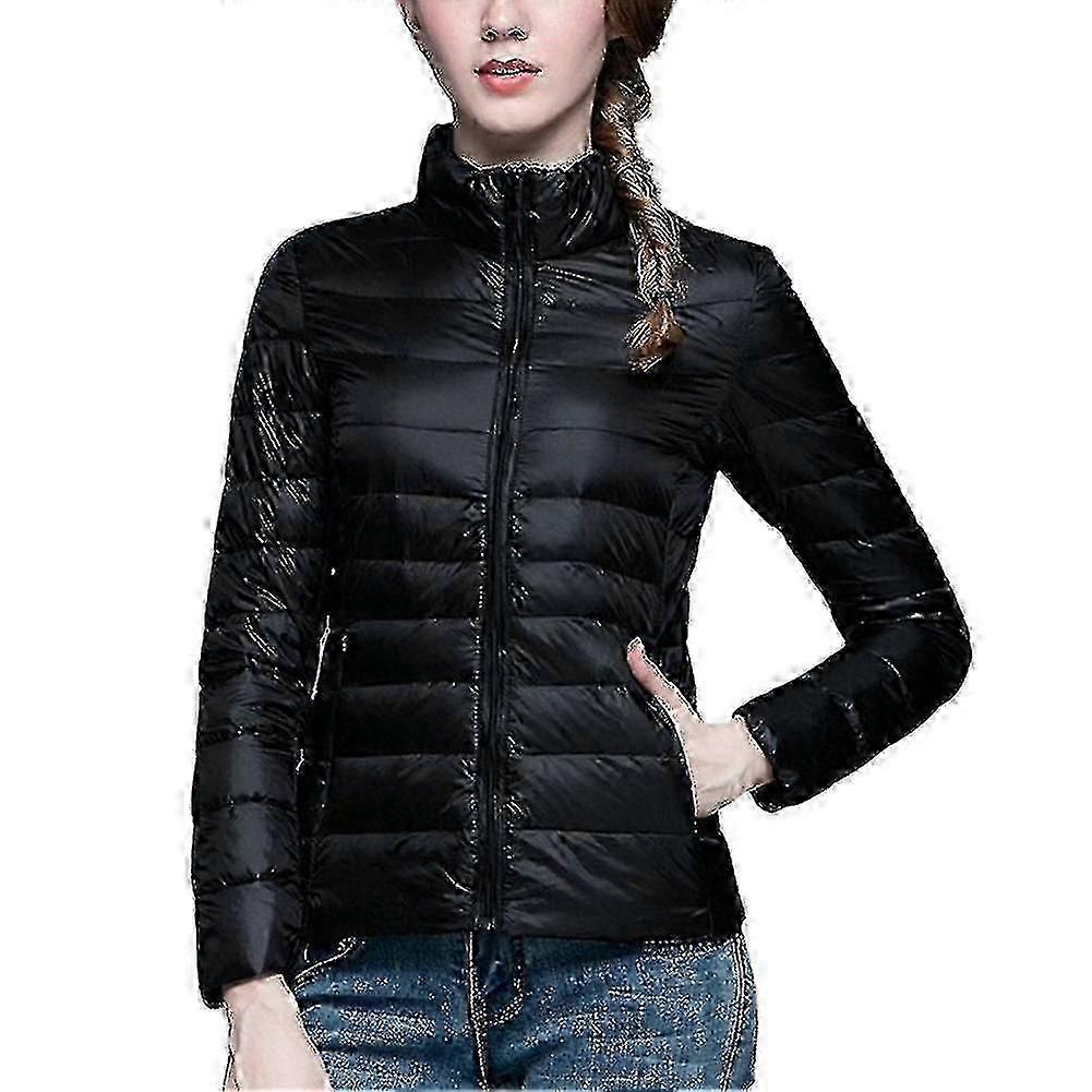 "Winter Women's Short Down Jacket with Standing Collar - Plus Size"