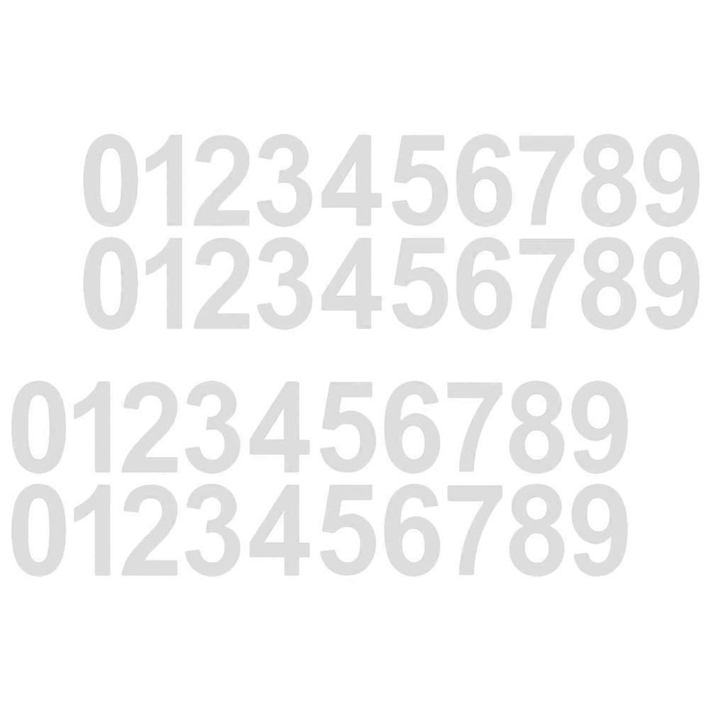 Reflective Mailbox Numbers Stickers 4 Sets Self Adhesive White Waterproof Rectangular for Homeowners and Businesses