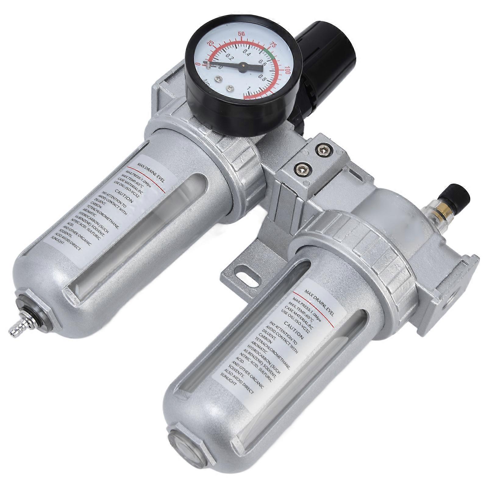 Compressed Air Filter Regulator Combo Pressure Gauge Kit Water Separator for Compressor 2 UnitSFC300 