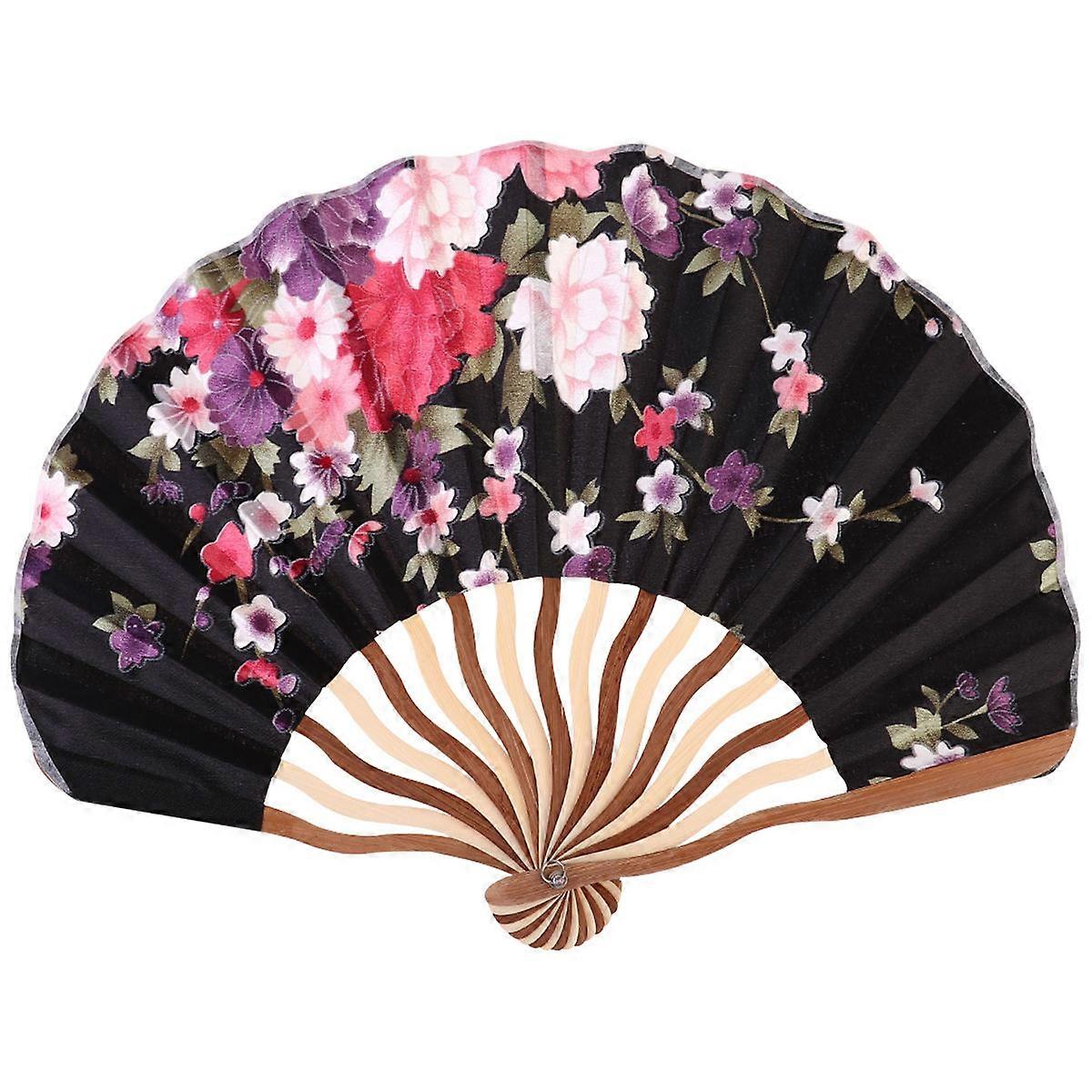 2pcs Japanese Style Folding Fan Durable Decorative Adornment for Women