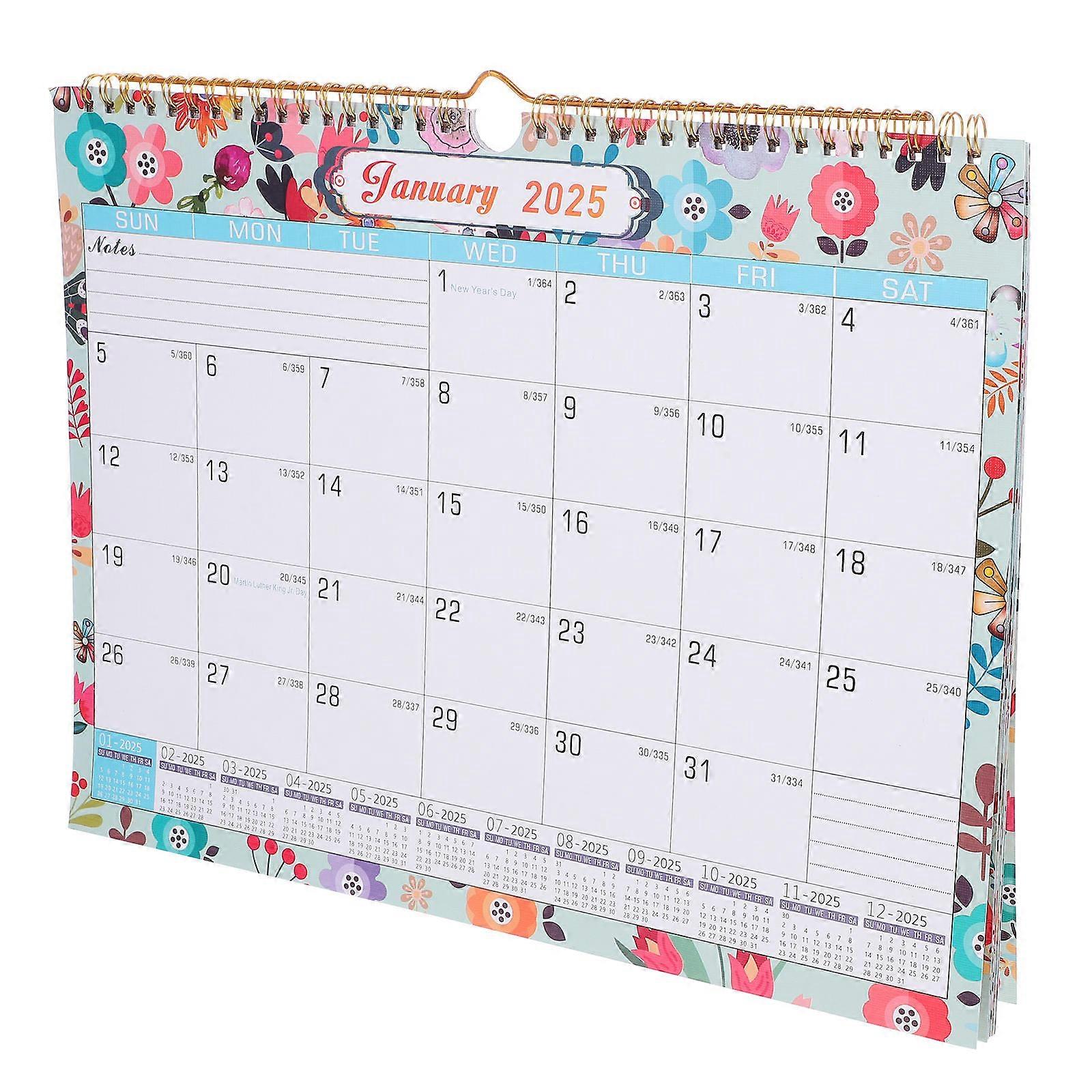 20242025 Wall Calendar for Home White Paper Monthly Hanging Appointment Schedule with Blank Space Lightweight Small Size