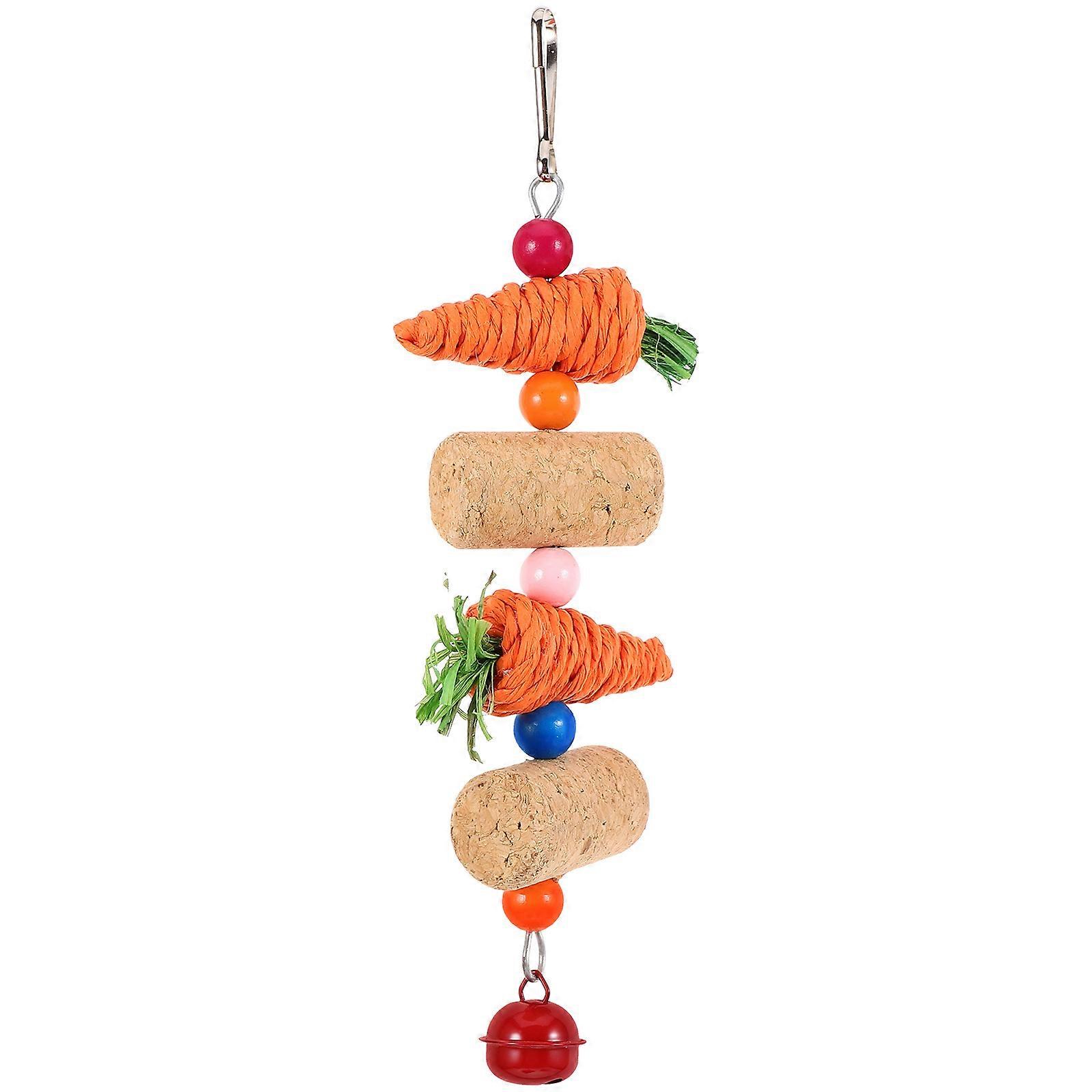 Parrot Toy Safe Sturdy Cork Straw Assorted Color Hanging Design for Bird Use