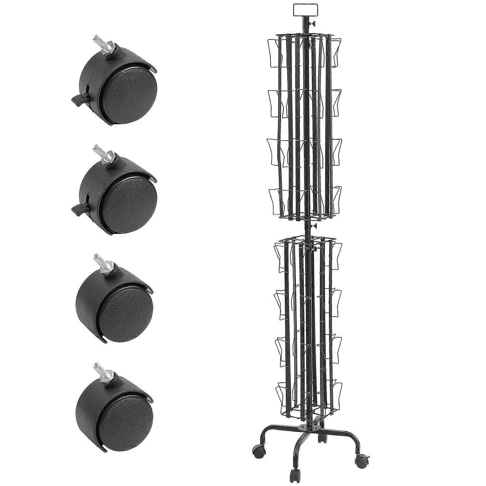Wenskaarten Display Rack, 32 Zakken Roterende Ansichtkaart Brochure Display Stand, 360 Spinning Card Display Rack met Tekenhouder