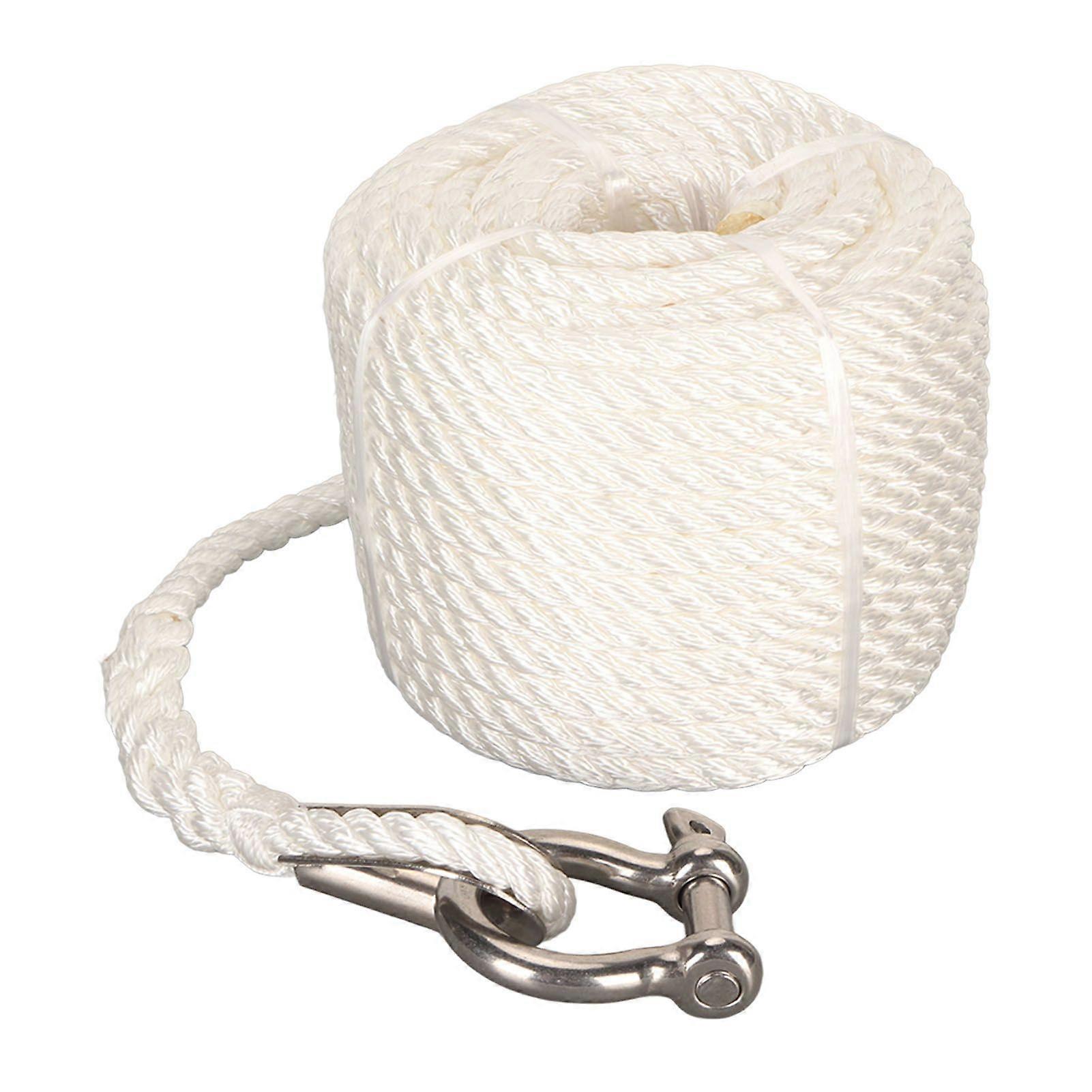 strong double braid mooring rope 75ft 1565 lbs