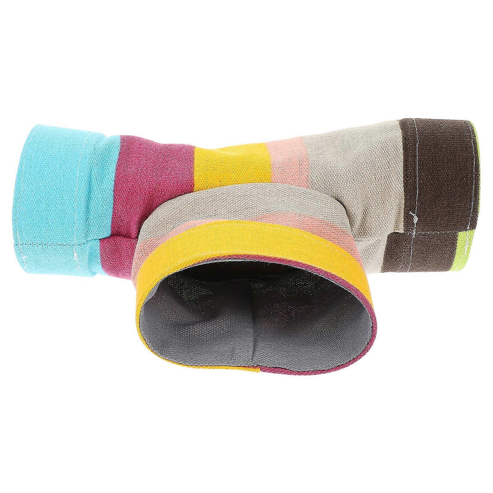 Colorful Canvas Pet Tunnel Toy with Channel for Cats Rabbits Hamsters Assorted Color
