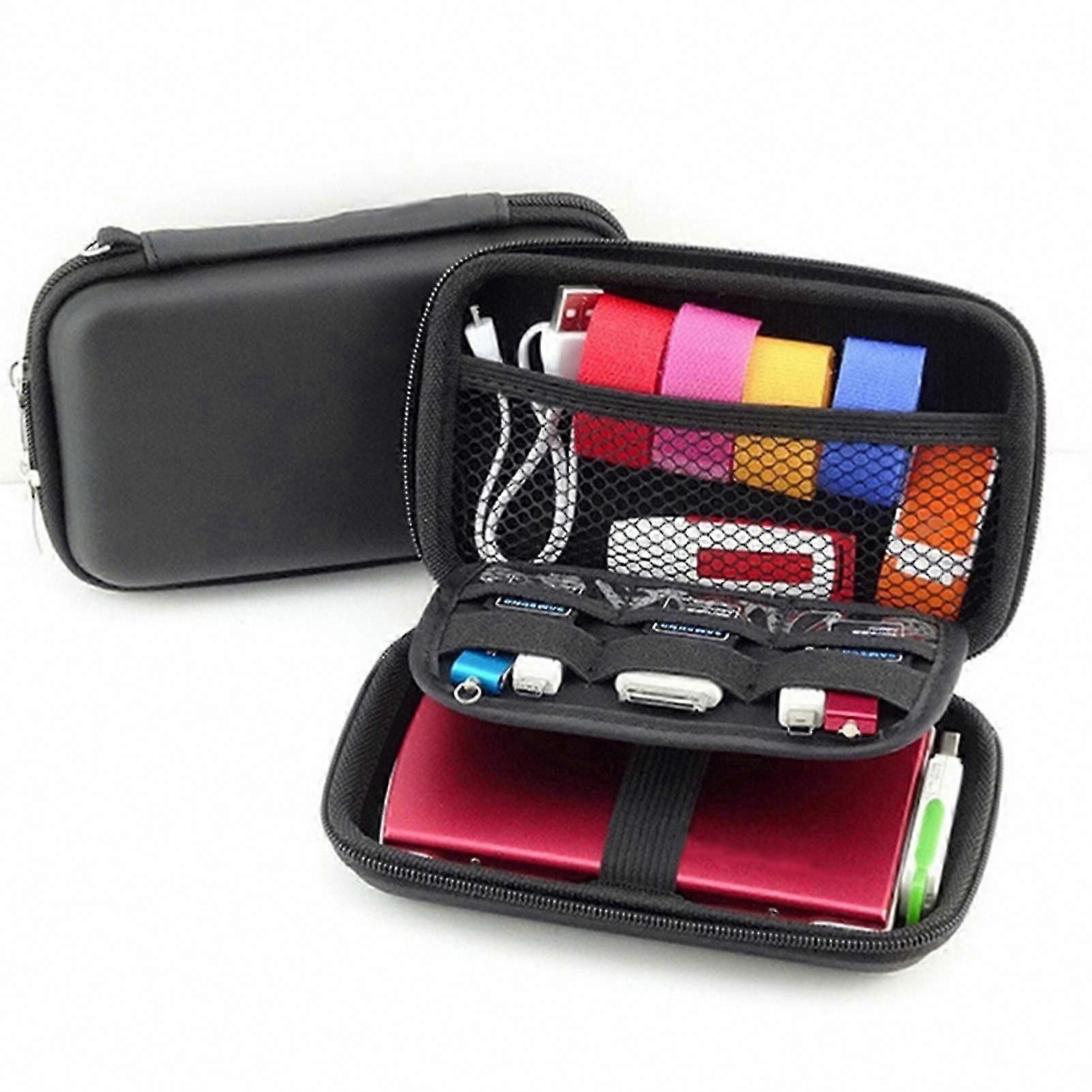 Faux Leather Protective Case for 2.5" Hard Drives - Multi-Function Cover Bag