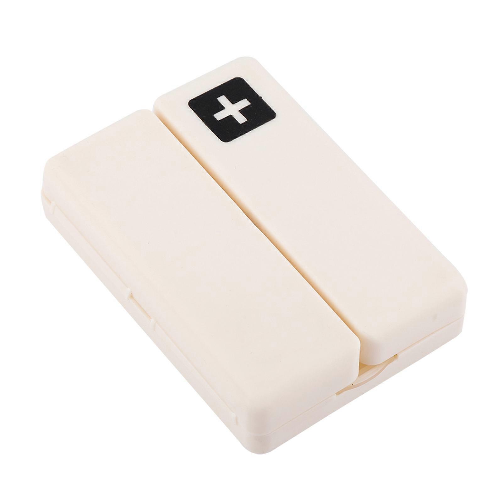 Portable Medicine Case Foldable Magnetic Pill Box Organizer with 7 Compartments(White)