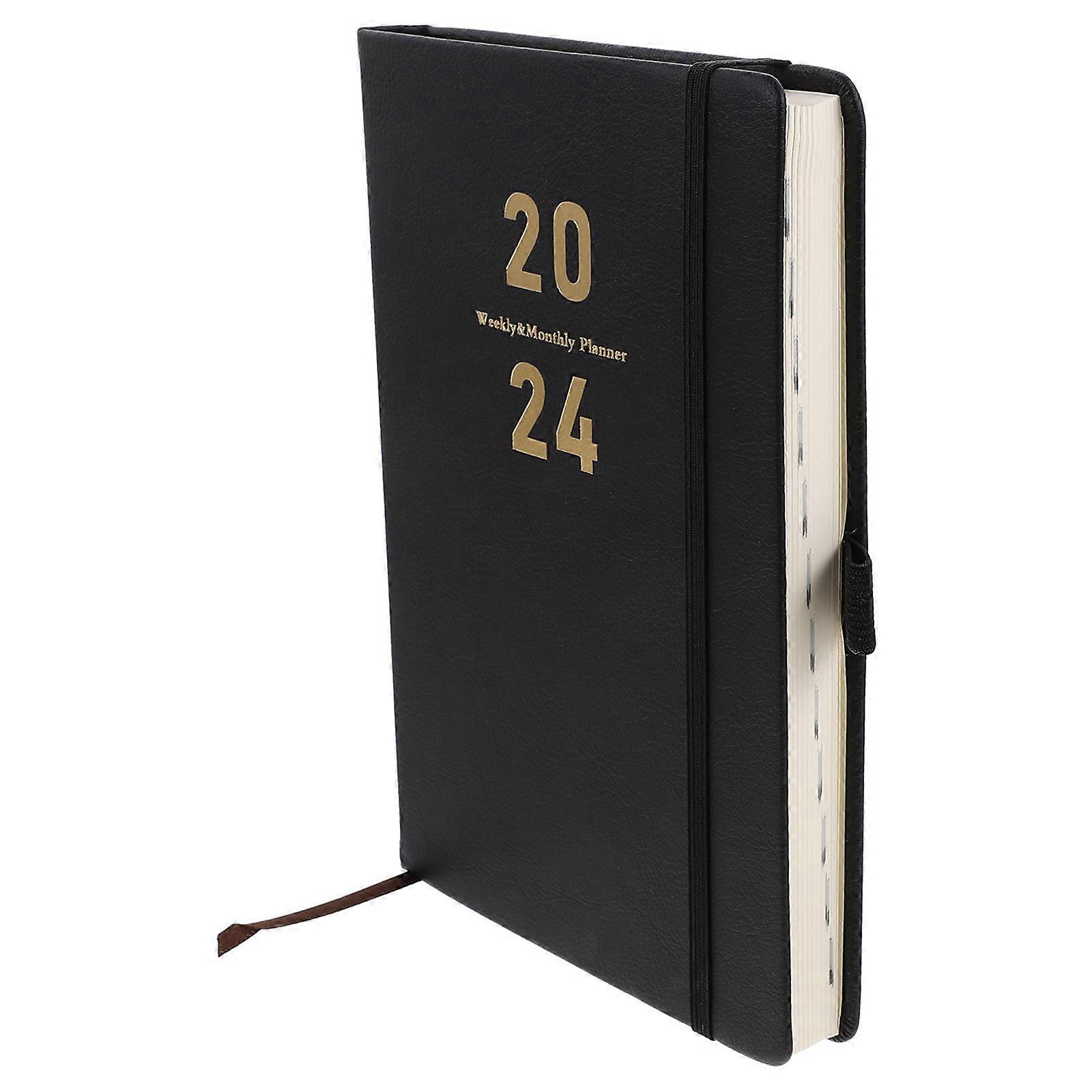 Black Imitation Notebook with Dividers for Home Daily Planning and Note Taking 8.5 x 11 inches