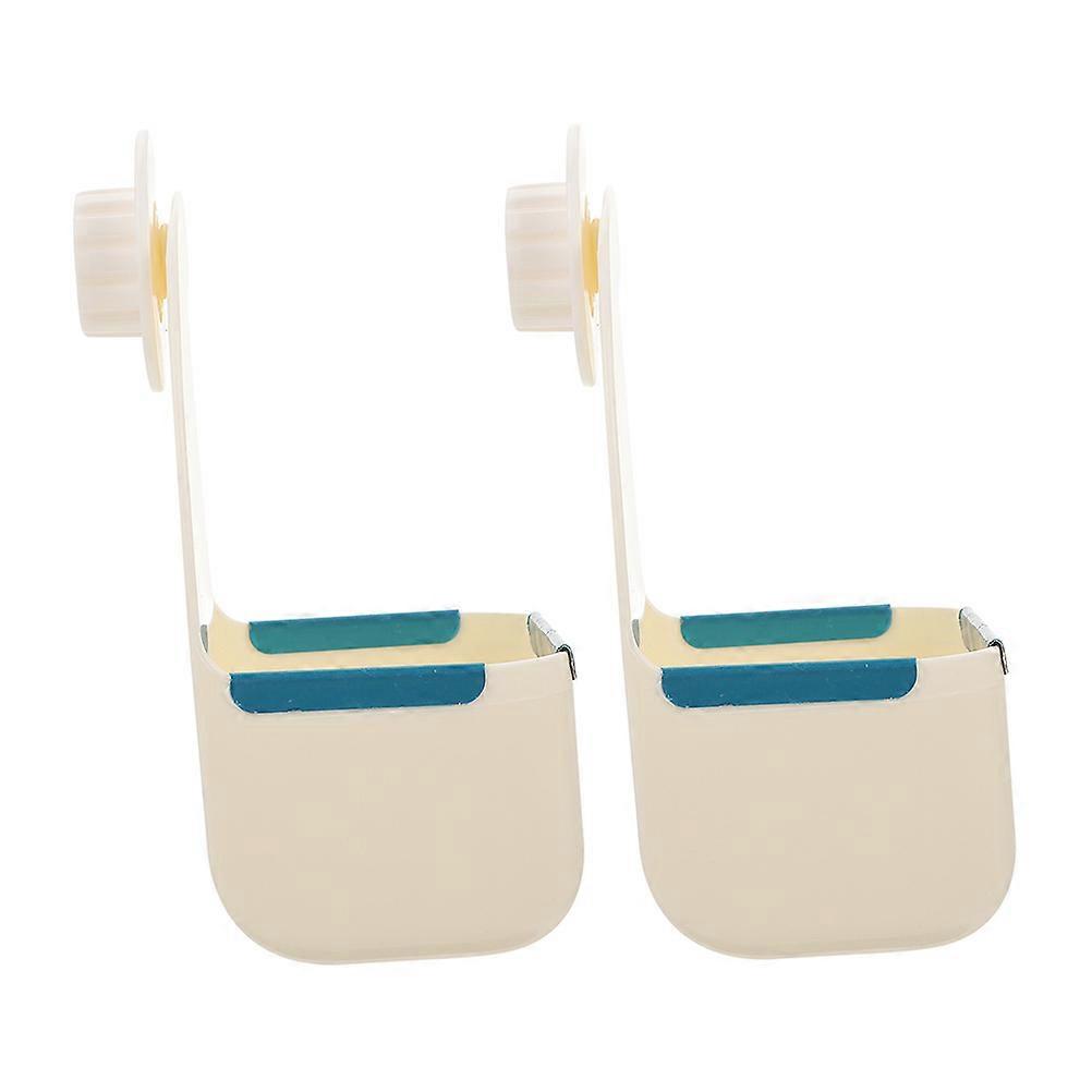 Hanging Rabbit Feeder 2Pack For Pet Cage Feeding Small Pets 12X8X18CM White Durable Easy To Clean
