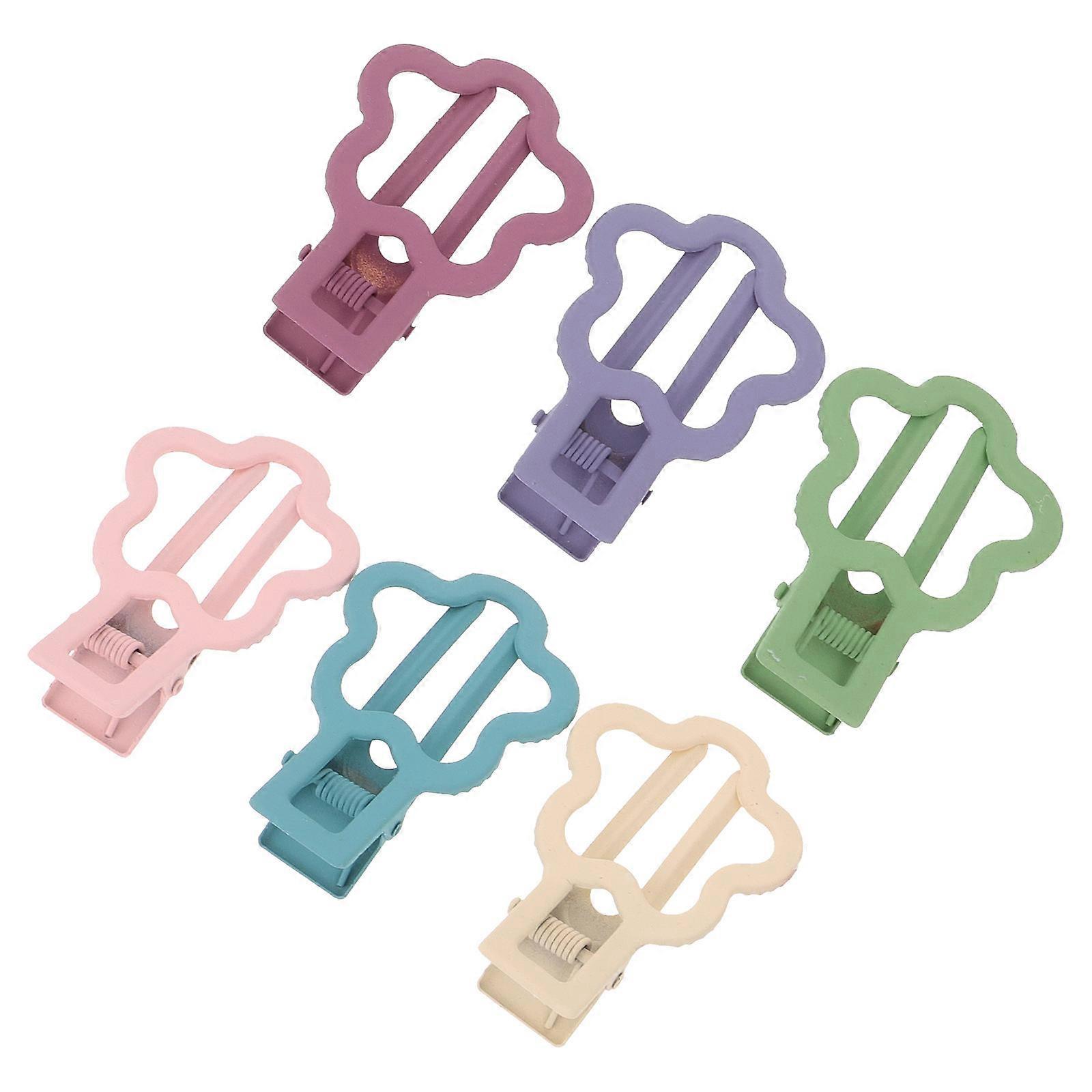 カラフルなヘアクリップ女性パーティーのための髪の装飾アソートカラーフラワーデザイン6個