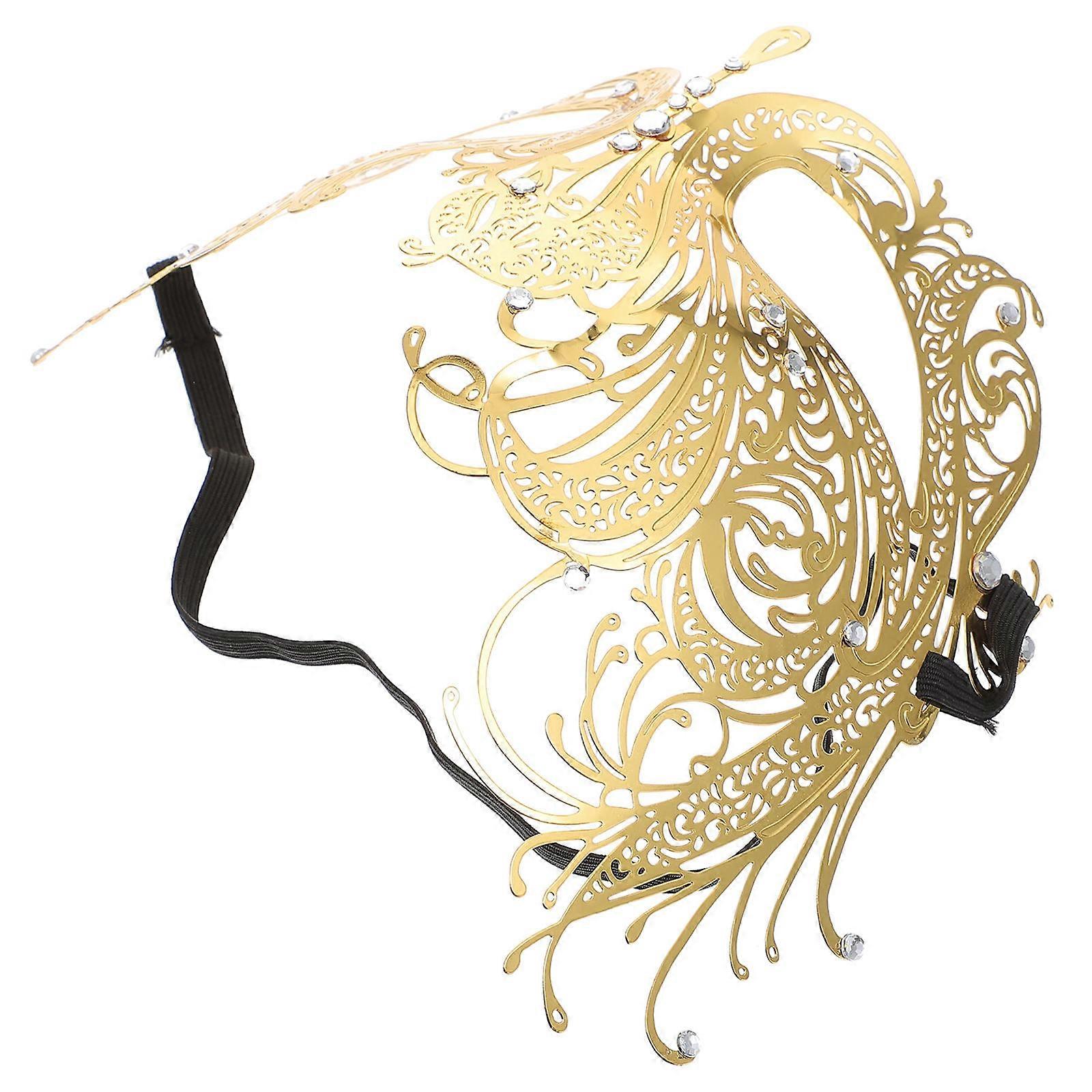 Half Mask Masquerade Delicate Alloy Design For Party Performance Adults 18X15.5X0.5CM 1Set