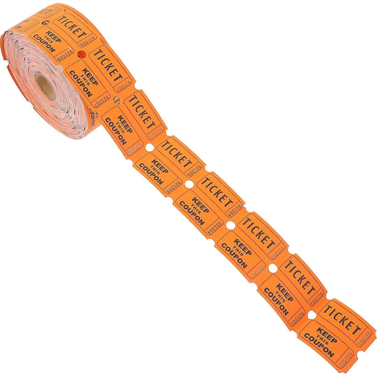 Orange Raffle Tickets for Writing Versatile Use Design Paper Material 1 Roll of 1000pcs