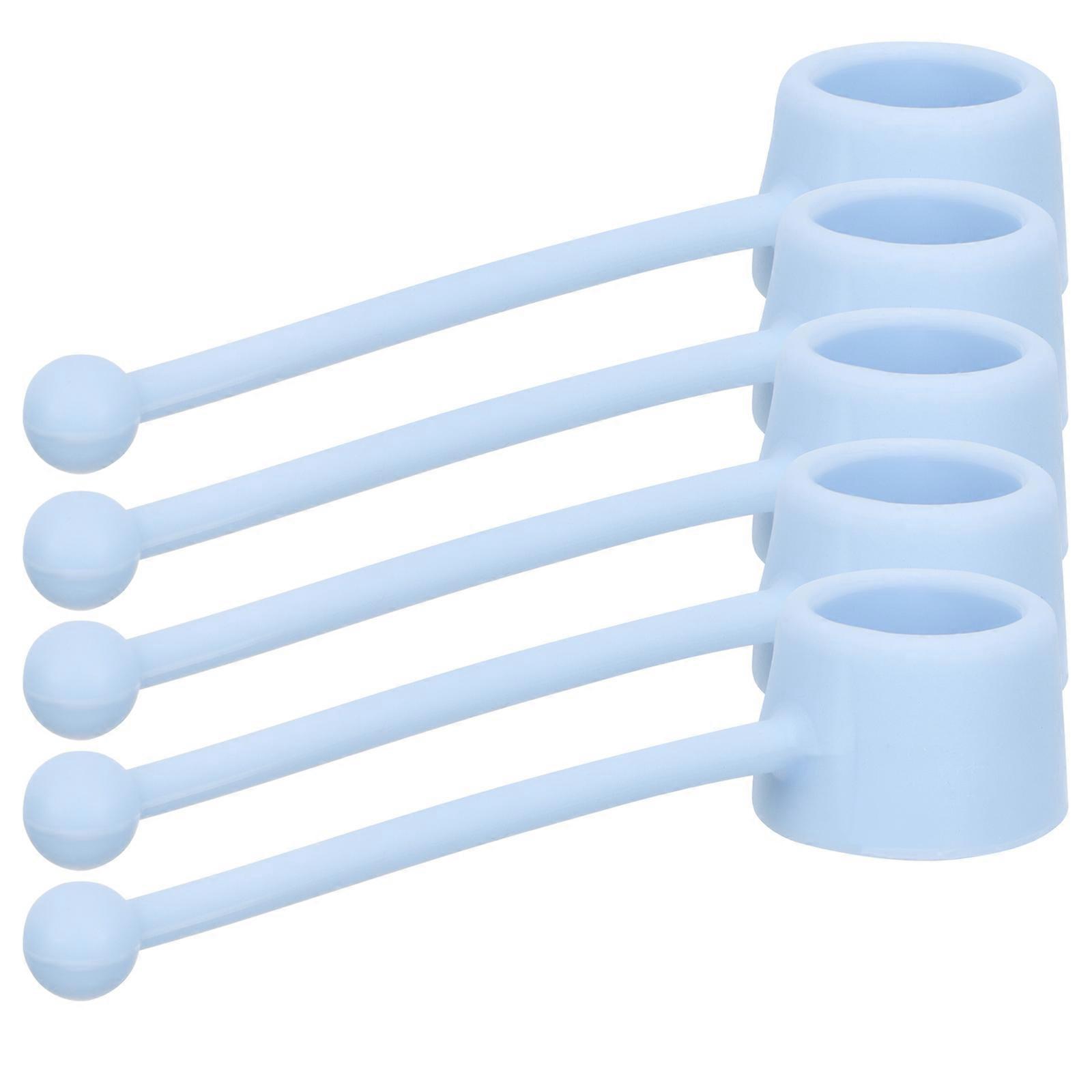 Blue Silicone Finger Exercise Tools for Fitness Use Portable Finger Trainers Improve Strength and Flexibility 5Pcs