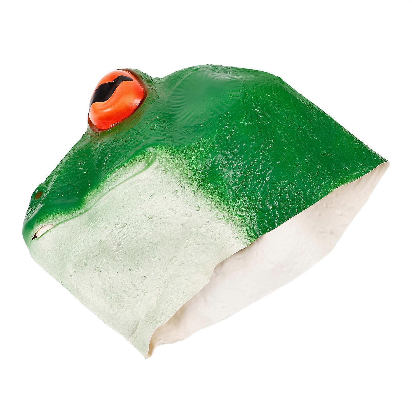 Cosplay Frog Head Mask Suitable For Halloween Parties And Costume Balls Featuring Delicate Design 1Pcs