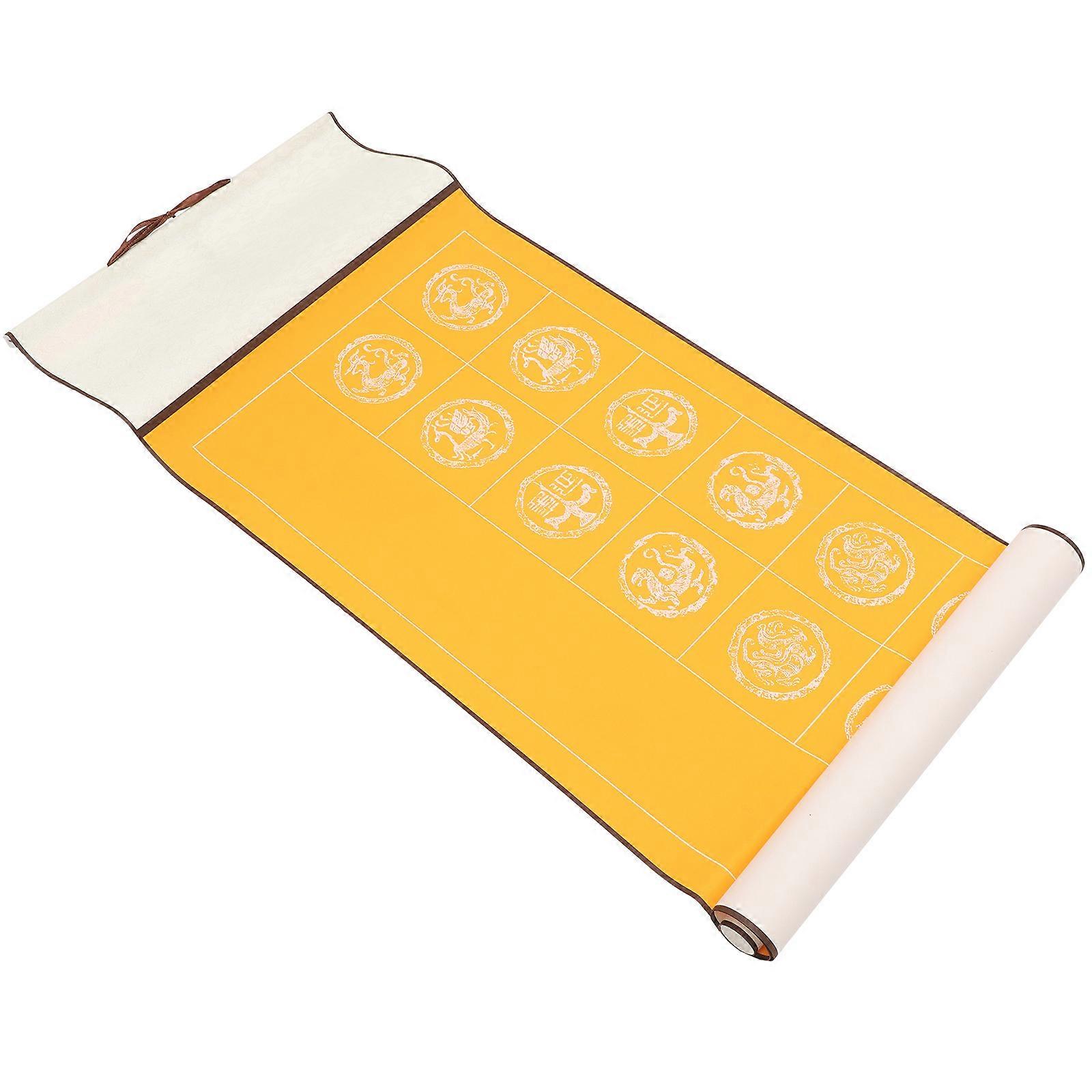 Orange Blank Hanging Scroll Paper for Painting and Calligraphy Perfect for Chinese Art Creation and Home Office Decoration 12.5 x 60 inches
